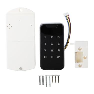 Imagem de Kit de bloqueio eletrônico Kitless Senha Keypad Código eletrônico Bloqueio de gabinete inteligente para gaveta Armário de armário Robuste ABS Material 5V Tipo C Porta 5.2x10.3x2cm