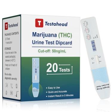 Imagem de T TESTAHEAD Kit de teste de drogas T Testahead, pacote com 20, 1 painel, teste de urina, kit de teste rápido de detecção de drogas, kit de teste de drogas Thc maconha/erva daninha