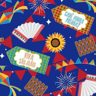 Imagem de TNT Estampado 1,40M 40G Festa NO Arraia Azul - Mewi
