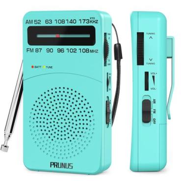 Imagem de Rádio portátil PRUNUS J-166 AM FM com luz de sintonia