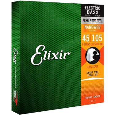 Imagem de Encordoamento Elixir baixo 045 4 cordas Nanoweb 14077 - USA