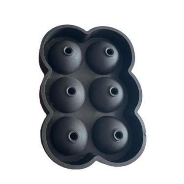Imagem de Forma Gelo 6 Esferas Silicone Grande Forminha  Flexível Drinks Whisky 