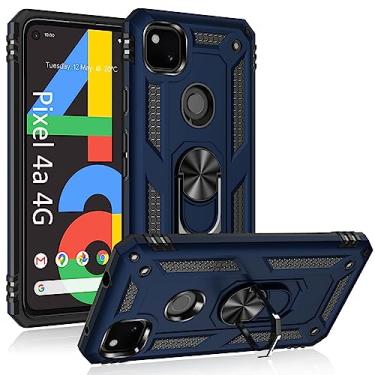 Imagem de ADDIT Capa de telefone para Google 4a 4G, capa para Google Pixel 4a 4G, [grau militar] capa protetora testada contra quedas de 4,5 metros com suporte magnético para carro suporte suporte para Google