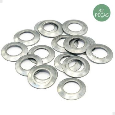 Imagem de Kit 32 Arruelas P/ Calotas Metal Aço Carro Aro 13 14 15 16 - SPORTINOX