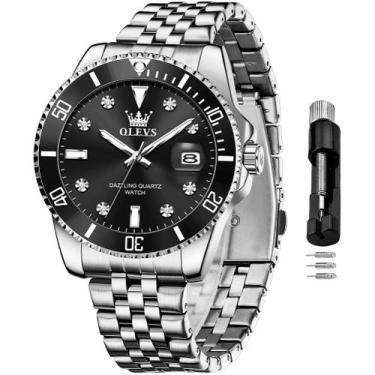 Imagem de Relógio OLEVS, moda masculina, em aço inoxidável, impermeável