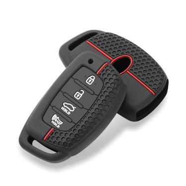 Imagem de Capa Protetora Silicone para Chaves Hyundai Creta, New Tucson, Santa Fe, Elantra e Ix35 (4 Botões)