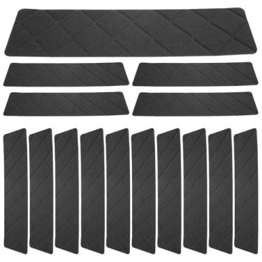 Imagem de 15 peças de piso de escada tapete à base de fibra adesivo livre autoaderente tapete de escada fácil de instalar degraus aderentes antiderrapante seguro escada escada escada para escadas de madeira