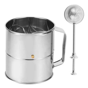 Imagem de ZJRDYYK Peneira de farinha de aço inoxidável para assar, peneira de manivela, espanador de açúcar em pó, espanador de farinha para assar bolos, pão de fermento, doces, tortas, cupcakes e sobremesas (8