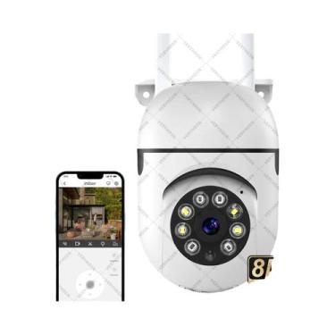 Imagem de Câmera PTZ Sem Fio 8MP Wifi IP Externa Com Zoom 5X, Rastreamento Human