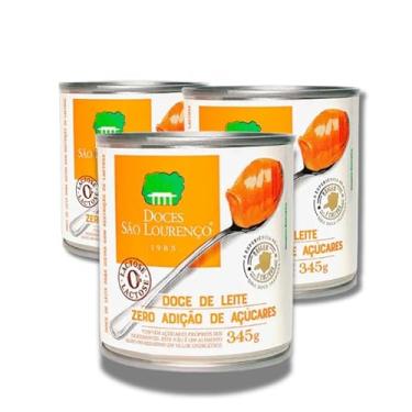 Imagem de Kit 3 Doce De Leite Zero lactose Zero açúcar São Lourenço Lata 345g