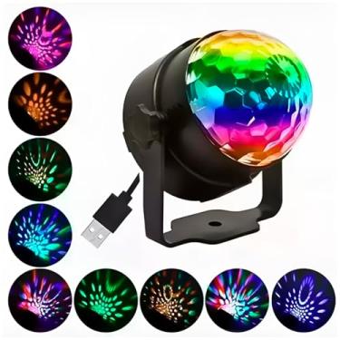 Imagem de Globo Bola Maluca LED RGB Magic Cristal com Controle Remoto Som Integrado – Luz Giratória para Festas, Baladas, Aniversários, Eventos – Bivolt 7 Cores