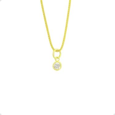 Imagem de Colar Ponto de Luz Semijoia Banhado a Ouro 18k 5mm