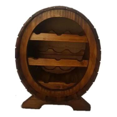 Imagem de Adega Madeira 8 Garrafas Rústico Retro Vinho Bar Decoração - Steelwood