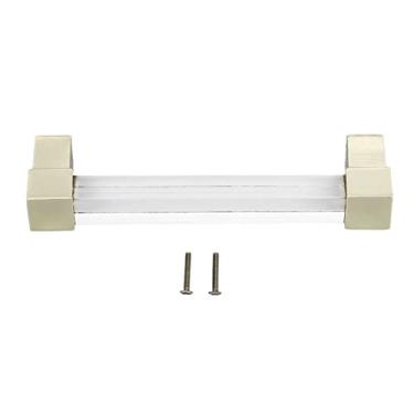 Imagem de Manefe Crystal Acrylic, alças de gaveta acrílica, puxadores de gavetas acrílicos, adequados para armários, molistas, armários e guarda -roupas, etc. (Hole spacing 96 gold)