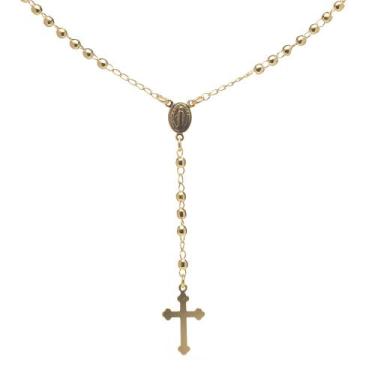 Imagem de Colar Cordao Terço Folheada Ouro 18k - Papillon Semi Jóias