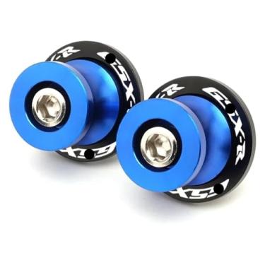 Imagem de Compatível com GSXR 125/150/600/750/1000 GSX-R Spools Sliders Parafusos de suporte CNC M8 Acessórios de motocicleta Braço oscilante 1 par de parafusos (azul)