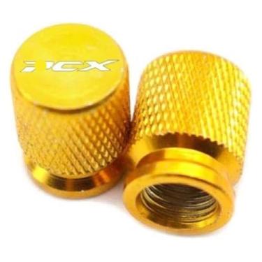 Imagem de Acessórios de motocicleta Tampa da haste da válvula de ar da válvula de ar compatível com PCX125 PCX150 PCX160 PCX 125 150 160 (ouro)