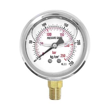 Imagem de Manometro Hidraulico 250 Bar Rosca 1/4 Modelo Yn60
