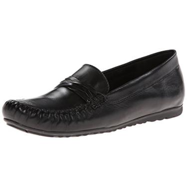 Imagem de Rose Petals Mocassim feminino Esther sem cadarço, Couro preto, 8.5 Wide