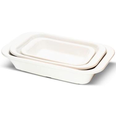 Imagem de Conjunto 3 un Travessa Refratária Cerâmica Retangular Assadeira Servir