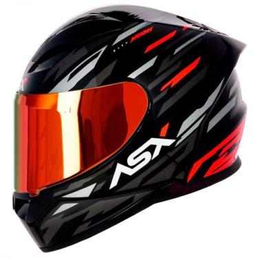 Imagem de Capacete Fechado ASX City Arrow Grafite Brilho com Viseira Colorida La