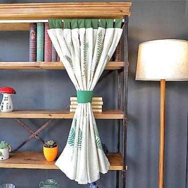 Imagem de Cortina curta de cozinha algodão e linho ceefa de cortina curta - cortinas pequenas de meia janela para cozinha varanda casa de banho - com cortina de porta de divisão de amarelo verde, 1 unidade, 200