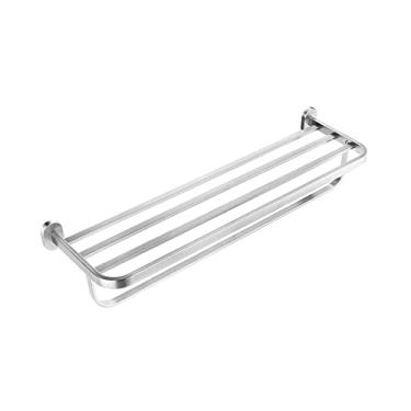 Imagem de Toalheiro de banho de hotel de 27 polegadas com barra de toalha, toalheiro multifuncional de aço inoxidável 304, estilo hoteleiro, acessórios de lavatório, parafuso de parede,