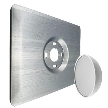 Imagem de Placa de parede retangular de cor prata brilhante para termostato Google Nest versão 2020 acabamento de textura