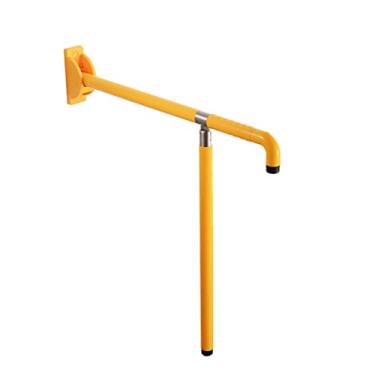 Imagem de Barra de apoio de banheiro dobrável antiderrapante em forma de T, estrutura de proteção de vaso sanitário de nylon montada na parede ao chão, auxílio de chuveiro para grávidas com deficiência