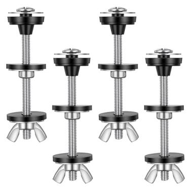 Imagem de Gjinxi Kit universal de 4 peças de parafusos de tanque de vaso sanitário para tigela, kit de substituição de parafusos de tanque de vaso sanitário de aço inoxidável e arruelas de borracha à prova