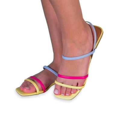 Imagem de Rasteirinha azul e rosa tamanho 34 ao 38 - VIZZION