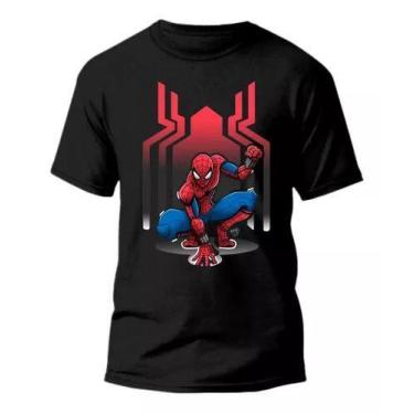 Imagem de Camiseta Básica Homem Aranha Infantil Camisa 100% Algodão - loja dinka