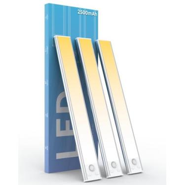 Imagem de Sob as luzes do gabinete, sensor de movimento ASOKO, 3 cores, 2500mAh