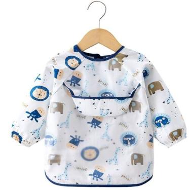 Imagem de Babador Manga Longa Bebê Proteção Dupla Impermeável Safari - Baby