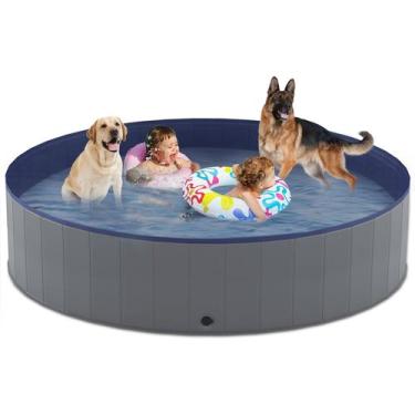 Imagem de Piscina dobrável para cães Niubya, banheira dobrável de 203x30 cm