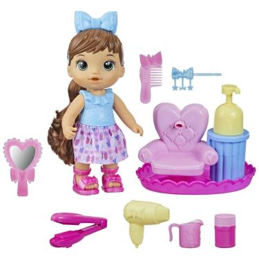 Imagem de Boneca Cabelereira Baby Alive com Espuma e Acessórios de Salão de Beleza para Crianças Acima de 3 Anos, Cabelo Castanho