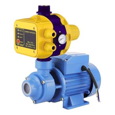 Imagem de Conjunto Bomba Periférica 1/2 CV, Azul, Motor 370W, Controlador de Pressão Automático, Vazão 26L/min, Proteção IP44, para Residências e Irrigação, Com Pressostato Fluxostato