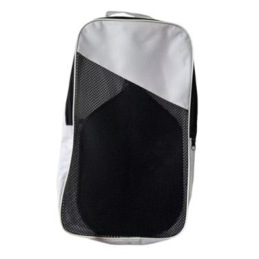 Imagem de harayaa Bolsa de raquete de pickleball, bolsa leve e portátil para armazenamento, para raquete de tênis de mesa para ambientes internos, Branco