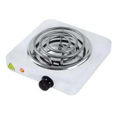 Imagem de Fogareiro Elétrico Portátil 1 Boca 1000W 127V – Fogão Cooktop de Mesa para Camping, Viagem e Uso Doméstico (Branco)