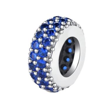 Imagem de 1 peça prata elegante diamante branco berloque contas adequadas para mulheres, faça você mesmo e roupa diária combinando joias decoração para mulheres presente para mãe, 10.5*10.5mm, Prata, Sem Pedra