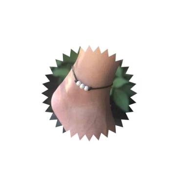 Imagem de Tornozeleira Anicira Boho Pérola Preta Tecida à Mão Tornozeleira Camada Única Tornozeleira Verão Tornozeleira Bola Corrente Pés Praia Acessórios de Casamento Ornamento de Pés Joias para Mulheres