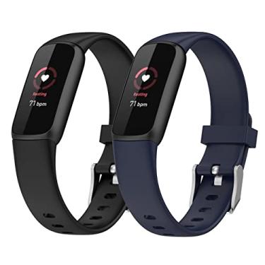 Imagem de Hoopyeecase pulseira de relógio Compatível com Fitbit Luxe Bands ，Suave Silicone Esporte À prova d'água Quick Release Respirável Substituição Pulseiras de relógio Acessórios para mulheres homens