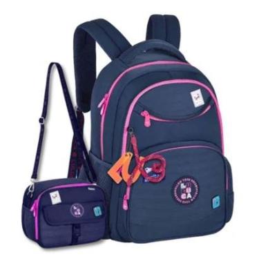 Imagem de Mochila com Lancheira Térmica Kit Luluca Escolar Bolsa Meninas-Feminino