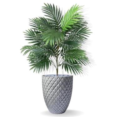 Imagem de Planta Artificial Palmeira Areca Real Toque Com Vaso 3d(Vaso Cinza)