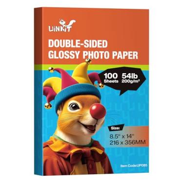 Imagem de Uinkit Papel fotográfico de 21,6 x 35,5 cm, 24,5 kg, dupla face, brilhante, 100 folhas, jato de tinta para tinta tingida, pacote econômico, imagem de 8,5 x 14 9,5 Mil para impressora a jato de tinta