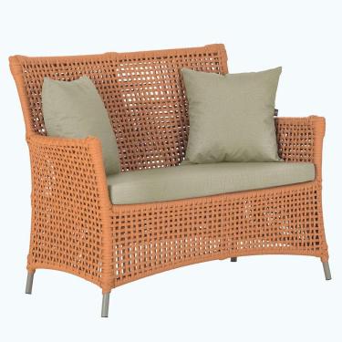 Imagem de 1 Sofá área Externa Igapó Alumínio Fendi Corda Náutica E7 Terra Cota