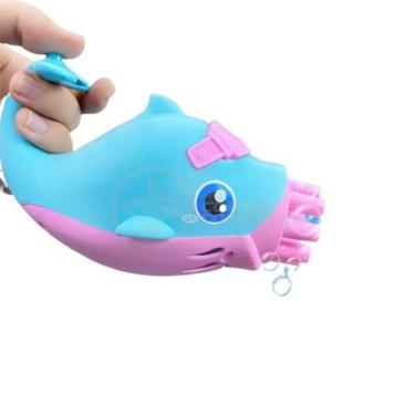 Imagem de Golfinho Bolhudo Bolhas Sabão Criança Infantil Azul E Rosa 2