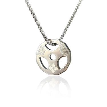 Imagem de Naturepernulo Colar com halteres para homens e mulheres, colar com placa de peso, corrente de barra, pingente de joia de academia, Moderate type, Metal, Sem Pedra Preciosa