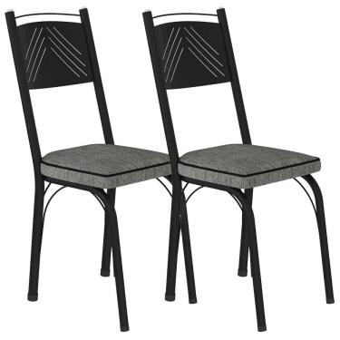 Imagem de Kit 2 Cadeiras Tubular Europa 151 Preto ARTEF