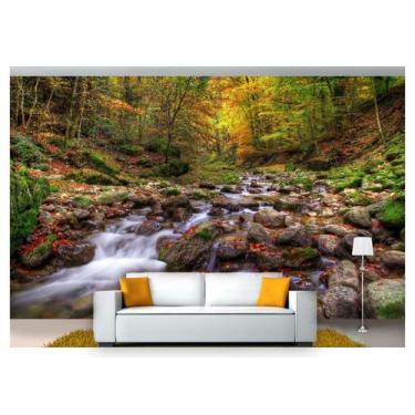 Imagem de Papel De Parede Cachoeira Natureza Outono 3D Nch136 - Você Decora
